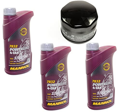 Motoröl Set 15W50 3 Liter + Ölfilter HF565 für Aprilia Caponord 1200 Dorsoduro 1200 Shiver 750