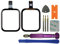swark Kit de réparation d'écran en verre avant avec connecteur compatible avec Apple Watch Series 4 44 mm (pas d'écran LCD) avec numériseur tactile et jeu d'outils