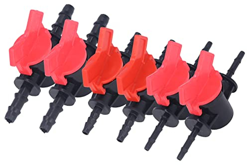 Kugelhahn mit Widerhaken, 2 Stück, Durchflussregler, Kugelhahn, Absperrschalter mit Schlauchtülle für Tropfbewässerung und Aquarien für Tropfbewässerungsschläuche,(4MM flow regulator)