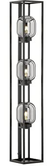 meineWunschleuchte LED Stehlampe 3flammig mit Rauchglas Industrial Style - Höhe 130cm