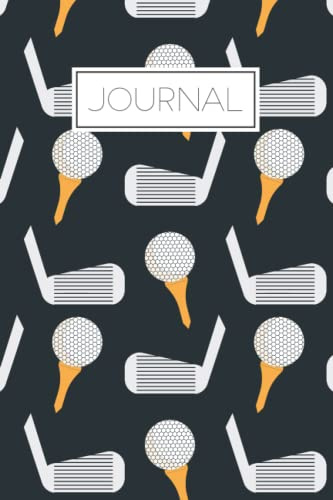 Journal (Black): Golf Club and Ball Golfing Pattern Cover Notebook and Diary for Golf Lovers Men Women Boys Girls Teens Kids 120 pages of Lined Paper for Writing/Journalling, 6 x 9 inches