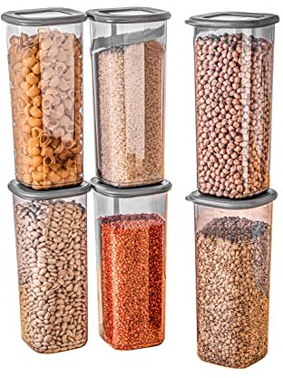 Viwares Vorratsdosen mit Deckel Luftdicht, 6er Vorratsbehälter Set BPA-Frei, Vorratsdose zur Müsli Mehl Aufbewahrung Küche, Praktische Organizer Küche, Frischhaltedosen für Lebensmittelaufbewahrung