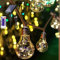 SUAVER Solar Lichterkette Aussen, Retro Hanfseil Lichterkette Außen mit Fernbedienung/USB Aufladung,LED Birnen Solarlampen Fairy Lights Deko Hochzeit Outdoor für Garten,Partys (8m 20Birnen)
