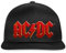Spreadshirt AC/DC Klassisches Logo Mit Blitz Snapback Cap, One Size, Schwarz/Schwarz