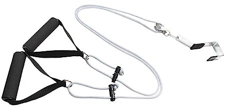 Baoblaze Shoulder Pulley over The Door Fitness Equipment Door Anchor Mounted Workout Adjustable Rope Length Strength Training for 5cm Thickness Doors, White