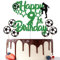 Gidobo 9th Birthday Cake Toppers, Green Glittery Cake Decorations with Football Theme, Nine Years Old Soccer Birthday Party Supplies for Boys
