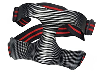 Ronyme Nasenschutz, Gesichtsschutz, Basketballmaske mit schweißabsorbierendem Polster, Gesichtsschutz, verstellbare Gesichtsmaske für gebrochene Nase, Rotes schwarzes Band