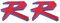 2 Stück R Emblem vorne hinten Auto Abzeichen Kofferraum hinten Kotflügel Aufkleber Typ Typenschild (rot blau)