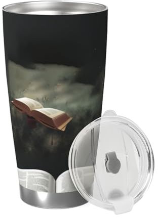EVANEM 20oz Tumbler with Lid Book Poster Print Insulated Tumbler Stainless Steel Insulated Cup Reusable Car Cup Coffee Mug for Travel Insulated Travel Cup Car Thermal Cup Drink Cup for Hot Cold