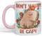 Vixar Capybara Tazza in ceramica colorata con scritta Don't Worry Be Capy Kawaii Joke, 330 ml, per lavoro, ufficio, tè, caffè (rosa)