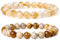 Farfume Natürliche Armbander fur Frauen-Glück Edelstein Armband-Reiki-Behandlung Kristall Armband Echte Steine-Edelsteine Armband（Tigerskin-Holz & Rosenholz）