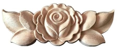 BLacOh Zierleisten Holz Rose Floral Holz geschnitzt Aufkleber Ecke Applikation dekorieren Rahmen Wand Türen Möbel Holzfiguren Schrank dekorative Handwerke Holzornamente (Size : 4PC)