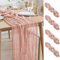 Asee'm 4PCS Tischläufer Käsetuch 300 x 90cm Staubiges Rosa Boho Transparente Läufer Tisch Hochzeit Gaze Stoff Rustikale Käse Tuch für Braut Dusche Party