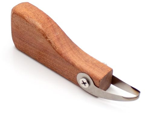LeTkingok Single Head Ring Trimming Knife, Clay Scraping Carving Tools, Pottery Tools Texture Ring Scraper with Wood Handle