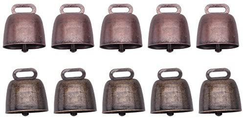 Diheohg 10 Stück Kuh, , Schaf, grasend, kleine Glöckchen aus Messing, Retro-Glocke, für Pferde, Schafe, Kupfer, Kuhglocken