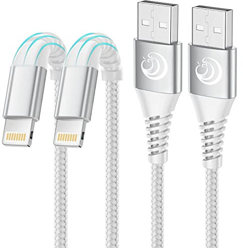 Aioneus Cable Cargador iPhone 3M 2Pack [Apple MFi Certificado] Largo USB Cable iPhone Carga Rápida Nylon Trenzado Lightning Cable para iPhone 14 13 12 11 Pro XS MAX XR X 8 7 6S Plus 5 5S, iPad