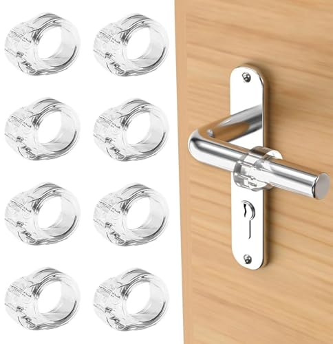 GUGUGO 8 Stück Türstopper Klinke, Türklinkenpuffer Türgriff Stopper, Türgriff Schutz, Türklinken Stopper, Türstopper Wandschutz Türklinke, Türstopper für Türgriff Wand Schützen (Transparent)
