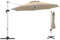 KOMFOTTEU φ325 cm Parasol Déport Rond, Parasol de Jardin Pliable, Pivotant à 360 °, Parasol sur Pied avec Manivelle, Pieds croisés, 260 cm Hauteur, pour Balcon, Terrasse, Piscines (Beige)
