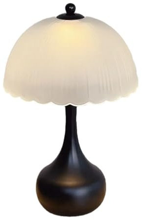 GUANSHAN Vintage-Tischlampe aus Milchglas, amerikanische Retro-Tischlampe mit Pilzmotiv, Nachttischbeleuchtung, dekorative Tischlampe, Nachtlicht für Schlafzimmer, Wohnzimmer