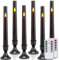 IMAGE 6Pcs Flammenlose Kerzen mit Kerzenhalter, Batteriebetriebene Stabkerzen flackernden LED-Kerzen mit Fernbedienung & Timer, abnehmbare Kerzenständer, Ramadan Halloween Weihnachten Tischdeko, Grau