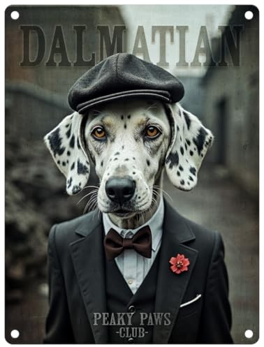 Small (150 x 200mm) Metal Sign - Peaky Paws Club - Dalmatian