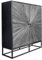 Riess Ambiente Massives Highboard Barracuda - 120cm - grau - Mangoholz mit Teakholz-Front schwarz Metall