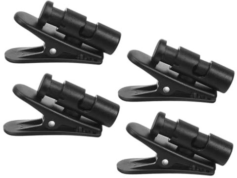 4 Stück Kopfhörerkabelklemme aus Kunststoff, Schwarz, für 2-4mm