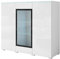Buffet de Salon 120 cm avec Vitrine en Verre, Système Push-to-Open, Étagères Réglables et Éclairage Optionnel – Meuble de Rangement Moderne et Élégant (Blanc Brillant, sans LED)