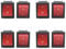 Heiikiuy 16A/250VAC 20A/125VAC Voyant Rouge 4 Broches ON/OFF DPST Interrupteur A Bascule 8 Pcs