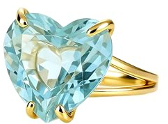 ANEMONE JEWELRY Blauer Topas Herz Ring - 14k Gold Gefüllt Edelstein Ring - November Birthstone Schmuck für Frauen - Gold Statement-Schmuck