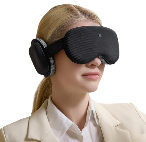 CLOZIA 3D Contoured Sleep Mask with Bluetooth Headphones, White Noise Sleeping,Light Blocking,Black