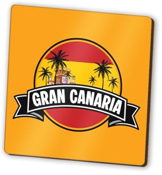 1 x Gran Canaria quadratischer Magnet – Spanien, spanische Flagge, Skyline, Sehenswürdigkeiten, Stadt, Kühlschrank, magnetisch, Reisen, Urlaub, Familie, Freund, Damen, Herren, #83277