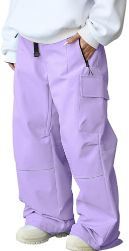 HOTIAN Skihose Damen Schneehose Wasserdicht Winddichte Warm Baggy Oversize Snowboardhose Skilanglaufhose Ski Pant Outdoorhose
