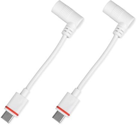 BTFO 2pcs Barrel Plug to USB-C Power Adapter for Solar Panel & USB-C Security Cameras, Compatible with Spotlight Cam Pro, Stick Up Cam Pro