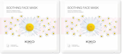 KIKO Milano Soothing Face Mask | Feuchtigkeitsspendende Hydrogel-Gesichtsmaske Mit Kamillenextrakt (Packung mit 2)