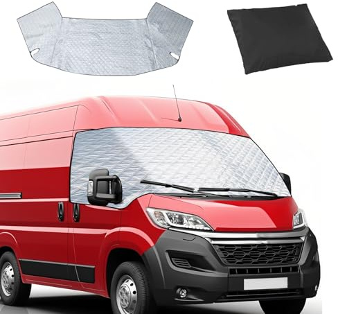 Frontscheibe Wrap Abdeckung für FIAT Ducato X250/290 für Peugeot Boxer für Citroen Jumper 2006-2025, wasserdichte Auto Windschutzscheibenabdeckung Frontscheibe Sonnenschutz Frost Schneeschutz