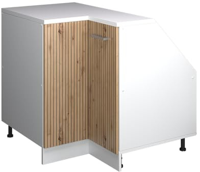Vicco Dachschrägen-Eckschrank Rion, Artisan-Eiche/Weiß | B75.6 x T60 cm, mit 1 Tür, platzsparend für Dachschrägen