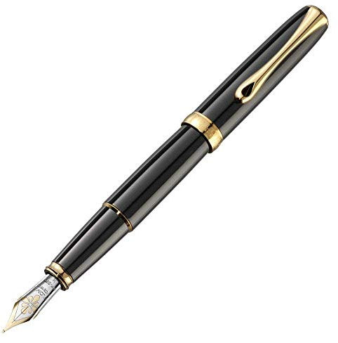 DIPLOMAT - Füllhalter Excellence A2 Lack schwarz vergoldet 14 kt - Schick und elegant - Lange Lebensdauer - Schwarz - 5 Jahre Garantie