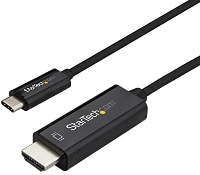 StarTech.com 6ft (2m) USB C to HDMI Cable - 4K 60Hz USB Type C to HDMI 2.0 Video Adapter Cable - Thunderbolt 3 Compatible - Laptop to HDMI Monitor/Display - DP 1.2 Alt Mode HBR2 - Black (CDP2HD2MBNL)