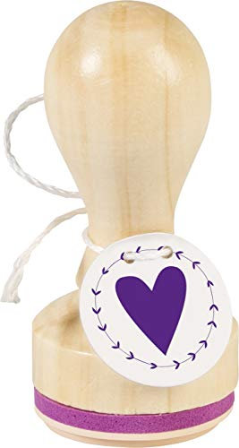 Knorr Prandell 211803040 Knorr prandell 211803040 Stempel aus Holz, rund Motivgröße ca. Ø 3,2 cm, Motiv: Herz mit Ranke