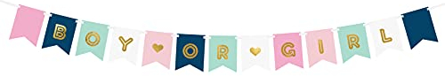 PartyDeco Banner Boy or Girl Bunt | 15 x 175 cm