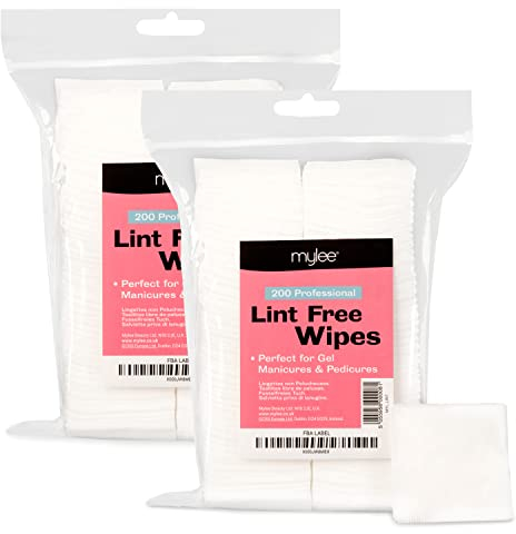Mylee Lint-Free Nail Wipes Professional Use Gel Removal Soft Pads for Manicure and Pedicure (Pack of 2X 200)