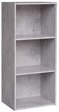 AntonaShop Libreria Colorata Componibile Modulare Legno MDF Laminato Mobile Scaffale (Cemento)