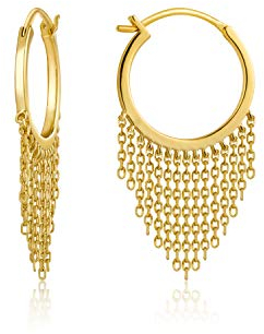 Ania Haie Sterling Silver Shiny Gold Plated Fringe Fall Earrings E013-04G