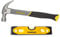 Stanley Shock Proof Torpedo Level 230 mm/9 inch 0-43-511 & STHT0-51309 16oz Fiberglass Curved Claw Hammer, 450g