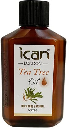 ican 100% pure & natural tea tree oil for hair, skin 50ml travel size