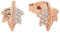 Amor Ohrstecker 925 Sterling Silber Damen Ohrschmuck, mit Zirkonia synth., 1 cm, Roséfarben, Blatt, Kommt in Schmuck Geschenk Box, 2022530