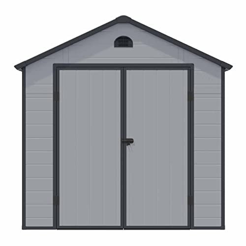 Rowlinson Airevale Plastic Apex Shed 8ft x 6ft - Color: Light Grey