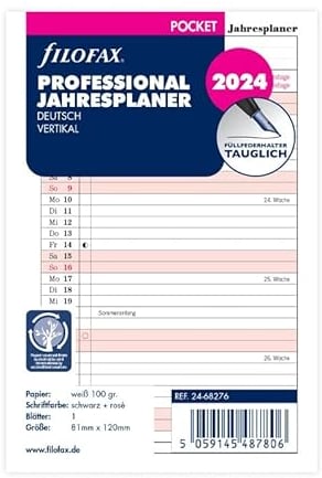 Filofax Pocket Professional Jahresplaner (deutsch)2024