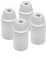 HALOTEC | Pack de 4 Douilles E14 | Blanc | Douille lisse petite | Montage M10x1 | Base pour Ampoule E14 et filetage fin | Fabrication Italienne